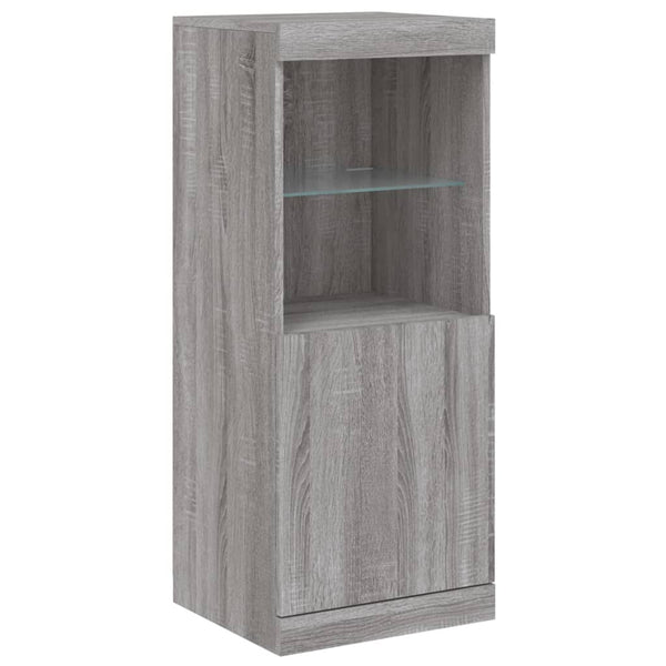 Graues Sideboard mit LED-Beleuchtung Elila 3-teilig (Sonoma Holz)