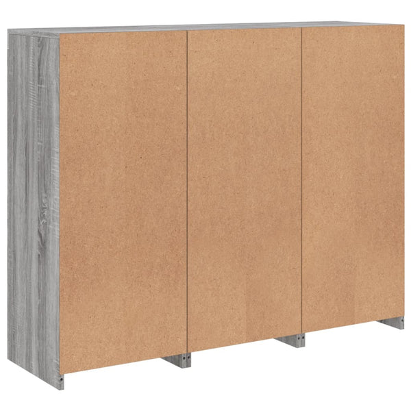 Graues Sideboard mit LED-Beleuchtung Elila 3-teilig (Sonoma Holz)