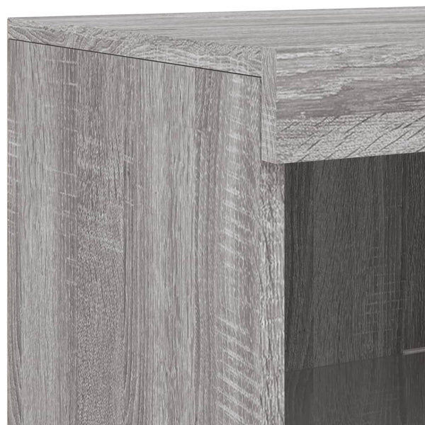 Graues Sideboard mit LED-Beleuchtung Elila 3-teilig (Sonoma Holz)