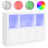 Weißes Sideboard mit LED-Beleuchtung Rodovan (3 Holzstücke)