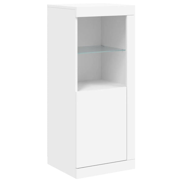 Weißes Sideboard mit LED-Beleuchtung Rodovan (3 Holzstücke)