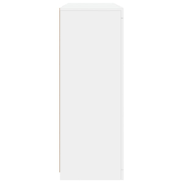 Weißes Sideboard mit LED-Beleuchtung Rodovan (3 Holzstücke)