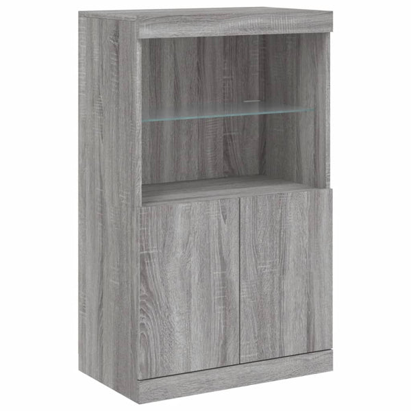 Graues Sideboard mit LED-Beleuchtung Rodovan 3-teilig (Sonoma-Holz)