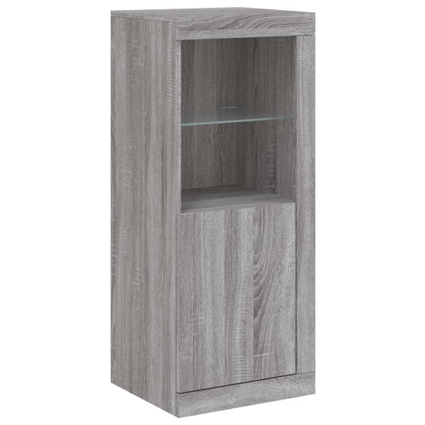 Graues Sideboard mit LED-Beleuchtung Rodovan 3-teilig (Sonoma-Holz)
