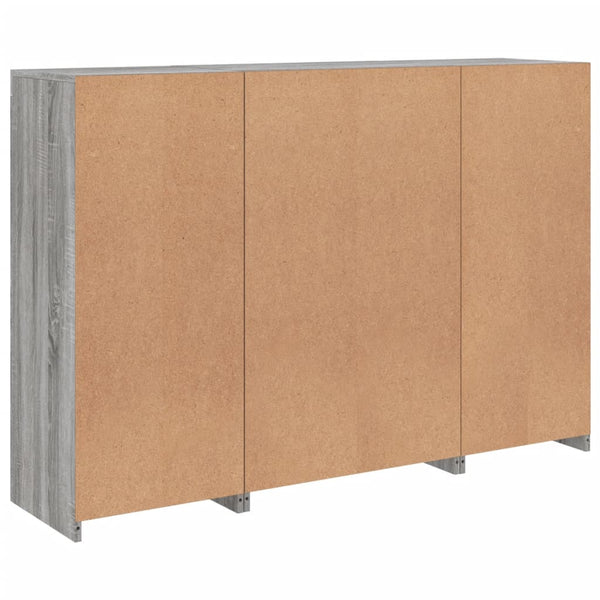 Graues Sideboard mit LED-Beleuchtung Rodovan 3-teilig (Sonoma-Holz)
