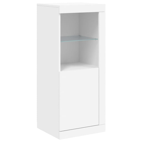 Weißes Sideboard mit LED-Beleuchtung Govorel (3-teilig, Holz)