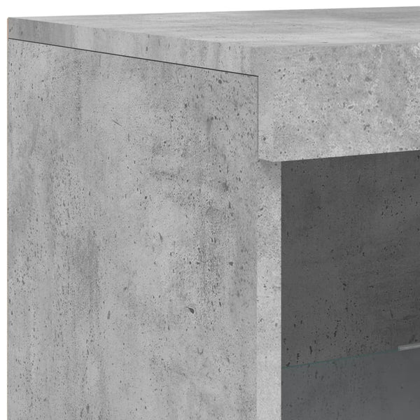 Betongraues Sideboard mit LED-Beleuchtung Govorel 3 St. (Holz)