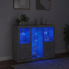 Betongraues Sideboard mit LED-Beleuchtung Govorel 3 St. (Holz)