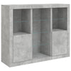 Betongraues Sideboard mit LED-Beleuchtung Govorel 3 St. (Holz)