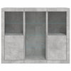 Betongraues Sideboard mit LED-Beleuchtung Govorel 3 St. (Holz)