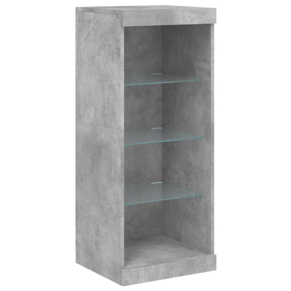 Betongraues Sideboard mit LED-Beleuchtung Govorel 3 St. (Holz)
