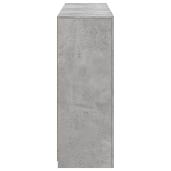 Betongraues Sideboard mit LED-Beleuchtung Govorel 3 St. (Holz)