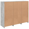 Betongraues Sideboard mit LED-Beleuchtung Govorel 3 St. (Holz)