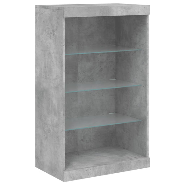 Betongraue Sideboards mit LED-Beleuchtung Taisea 3 St. (Holz)