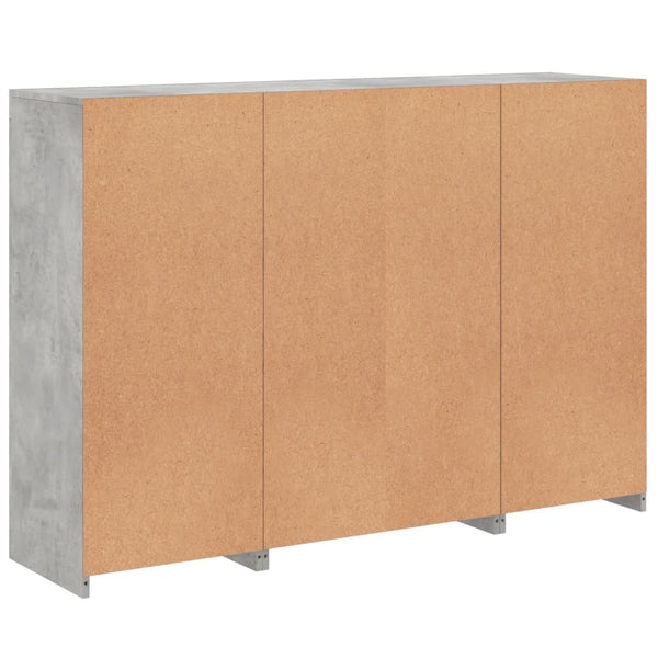 Betongraue Sideboards mit LED-Beleuchtung Taisea 3 St. (Holz)
