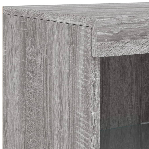 Graues Sideboard mit LED-Beleuchtung Taisea 3 Stück (Sonoma Holz)