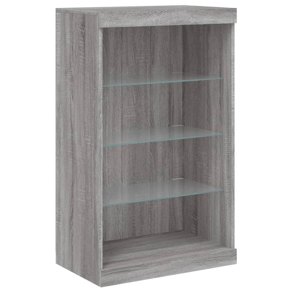 Graues Sideboard mit LED-Beleuchtung Taisea 3 Stück (Sonoma Holz)
