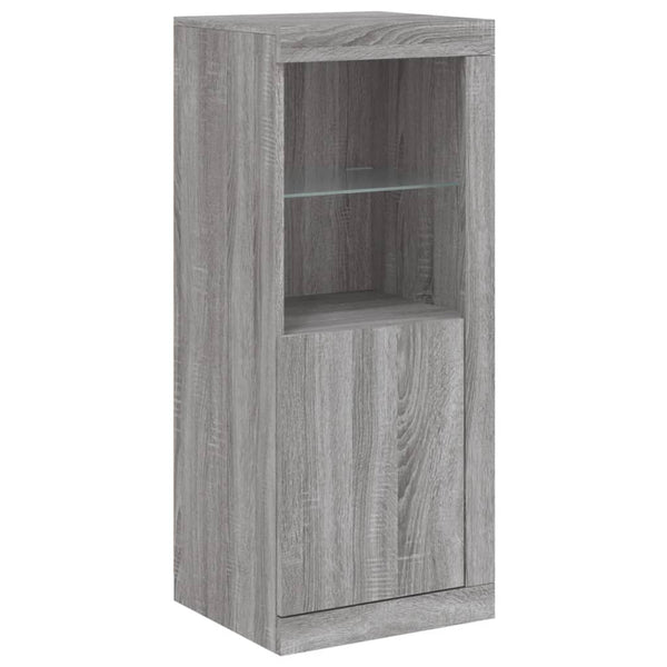Graues Sideboard mit LED-Beleuchtung Taisea 3 Stück (Sonoma Holz)