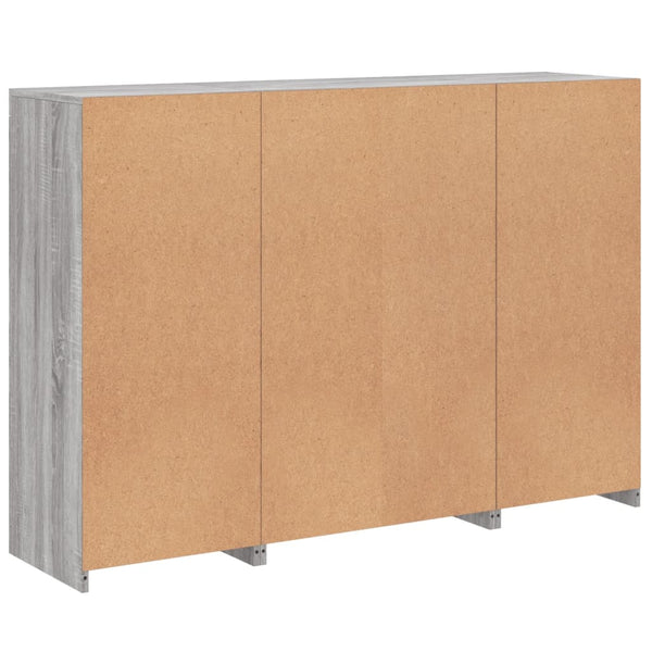Graues Sideboard mit LED-Beleuchtung Taisea 3 Stück (Sonoma Holz)