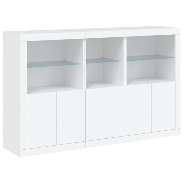 Weißes Sideboard mit LED-Beleuchtung Dumitrea 162x37x100cm