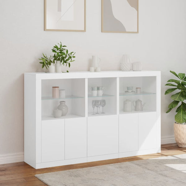 Weißes Sideboard mit LED-Beleuchtung Dumitrea 162x37x100cm