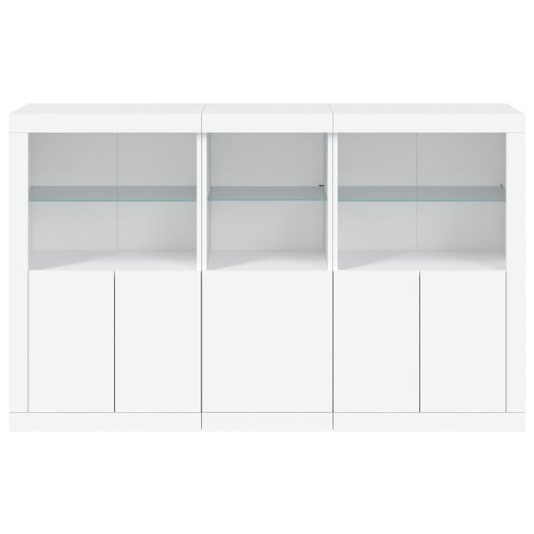 Weißes Sideboard mit LED-Beleuchtung Dumitrea 162x37x100cm