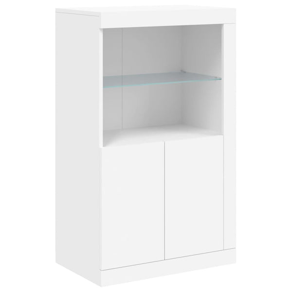 Weißes Sideboard mit LED-Beleuchtung Dumitrea 162x37x100cm