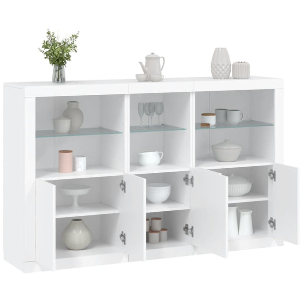 Weißes Sideboard mit LED-Beleuchtung Dumitrea 162x37x100cm