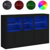 Schwarze Kommode mit LED-Beleuchtung Dumitrean 162x37x100cm