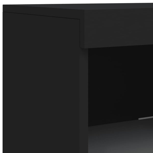 Schwarze Kommode mit LED-Beleuchtung Dumitrean 162x37x100cm