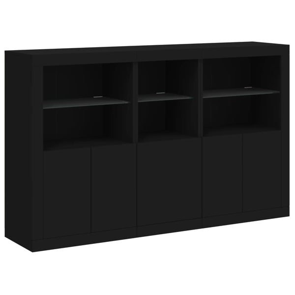 Schwarze Kommode mit LED-Beleuchtung Dumitrean 162x37x100cm