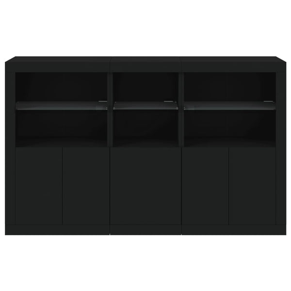 Schwarze Kommode mit LED-Beleuchtung Dumitrean 162x37x100cm