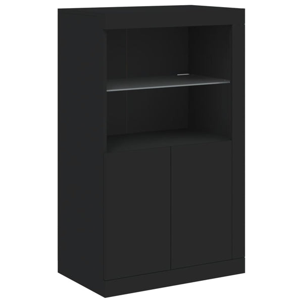 Schwarze Kommode mit LED-Beleuchtung Dumitrean 162x37x100cm