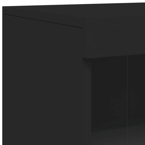 Schwarze Kommode mit LED-Beleuchtung Dumitrean 162x37x100cm