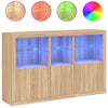 Sonoma-Eiche Sideboard mit LED-Beleuchtung Dumitrean 162x37x100cm