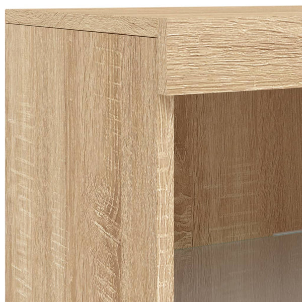 Sonoma-Eiche Sideboard mit LED-Beleuchtung Dumitrean 162x37x100cm