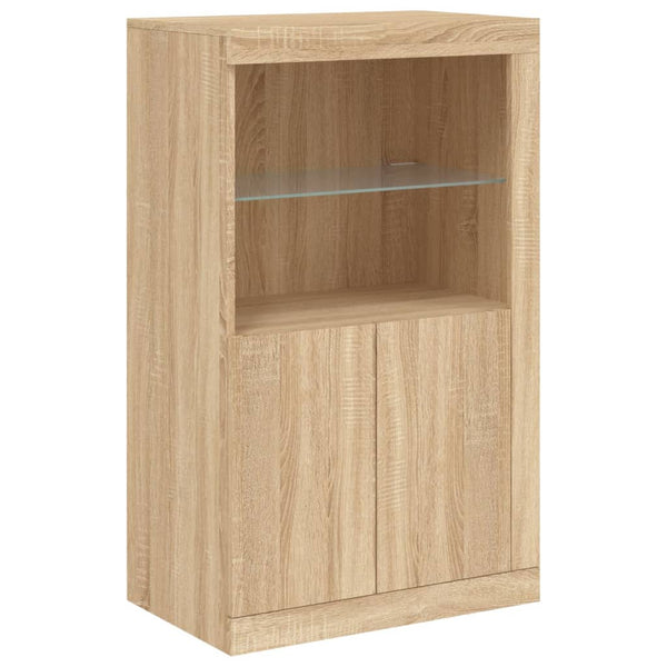 Sonoma-Eiche Sideboard mit LED-Beleuchtung Dumitrean 162x37x100cm