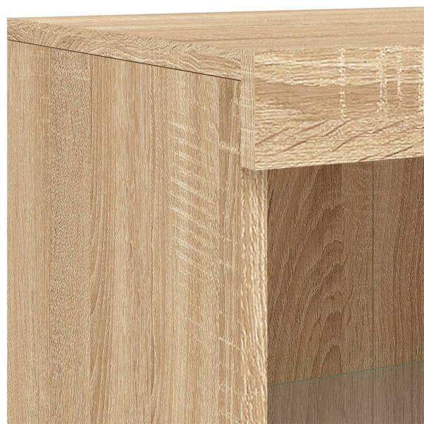 Sonoma-Eiche Sideboard mit LED-Beleuchtung Dumitrean 162x37x100cm