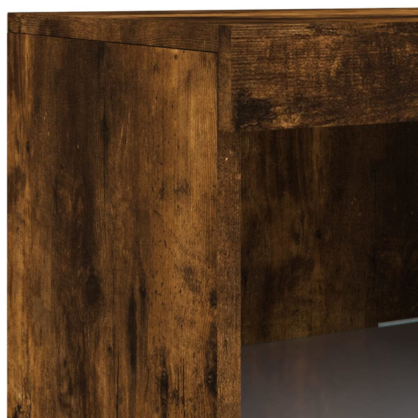 Räuchereiche Sideboard mit LED-Beleuchtung Dumitrean 162x37x100cm