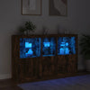 Räuchereiche Sideboard mit LED-Beleuchtung Dumitrean 162x37x100cm