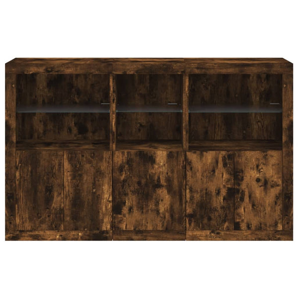 Räuchereiche Sideboard mit LED-Beleuchtung Dumitrean 162x37x100cm
