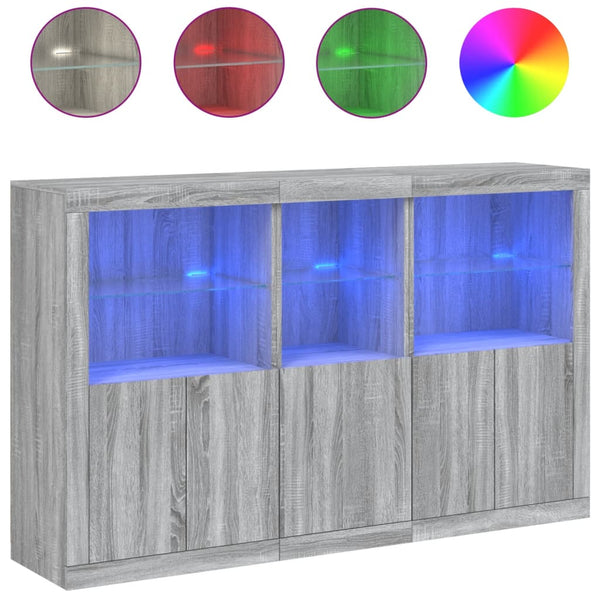Harmaa senkki led-valoilla Dumitrean 162x37x100cm