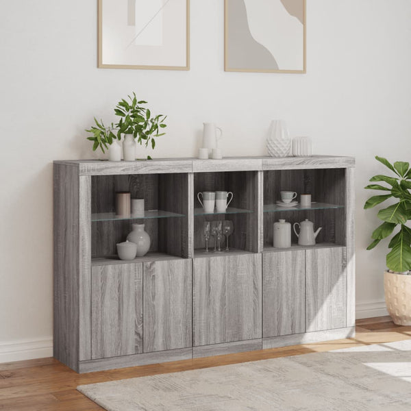 Harmaa senkki led-valoilla Dumitrean 162x37x100cm