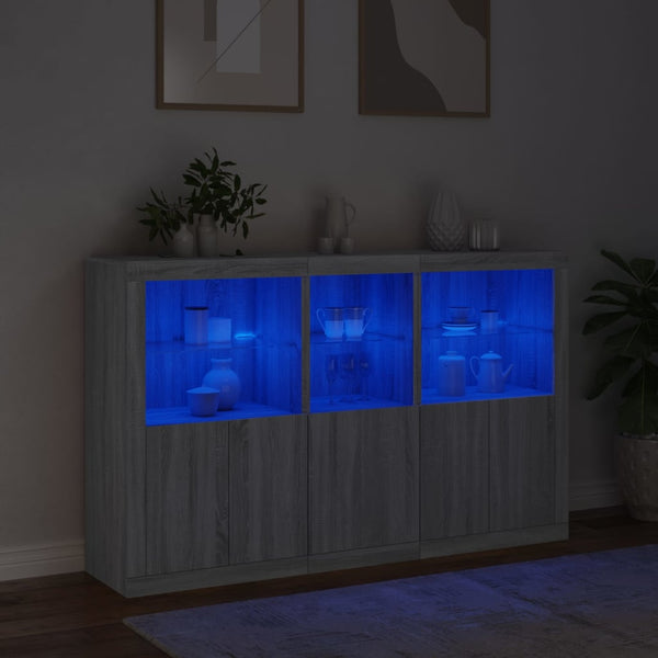 Harmaa senkki led-valoilla Dumitrean 162x37x100cm