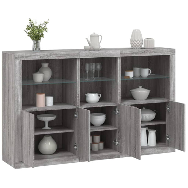 Harmaa senkki led-valoilla Dumitrean 162x37x100cm