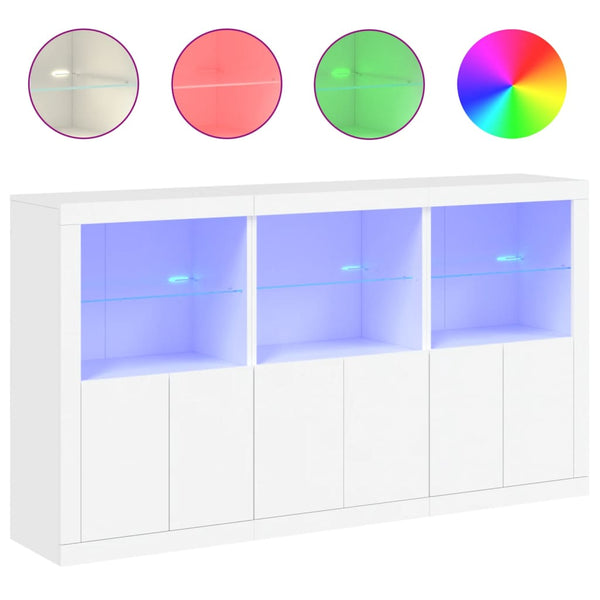 Weißes Sideboard mit LED-Beleuchtung Yosca 181,5x37x100cm
