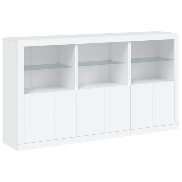 Weißes Sideboard mit LED-Beleuchtung Yosca 181,5x37x100cm