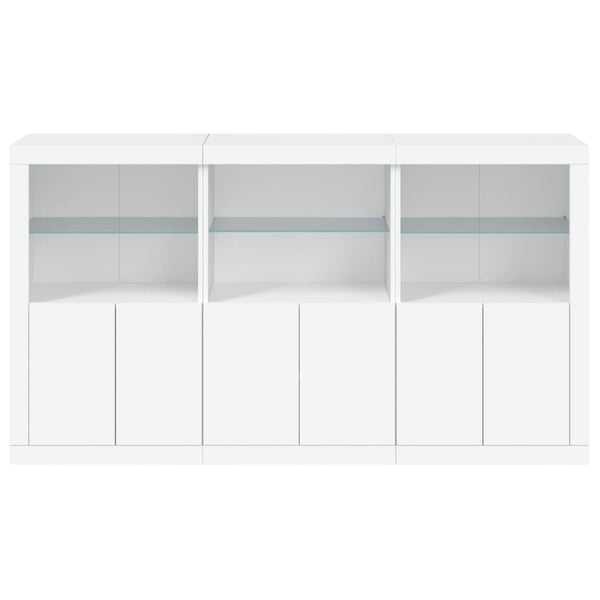 Weißes Sideboard mit LED-Beleuchtung Yosca 181,5x37x100cm