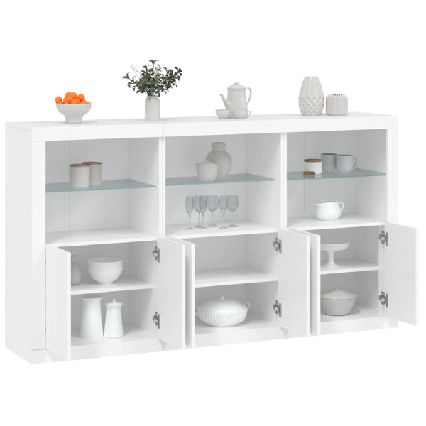 Weißes Sideboard mit LED-Beleuchtung Yosca 181,5x37x100cm