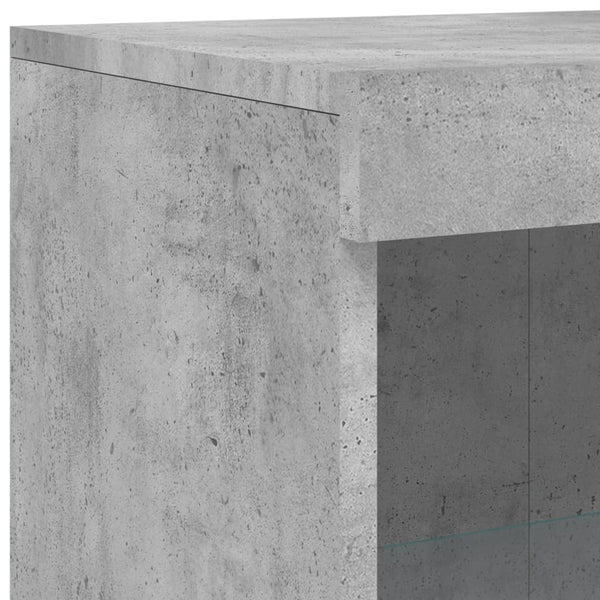 Betongraues Sideboard mit LED-Beleuchtung Yosca 181,5x37x100cm